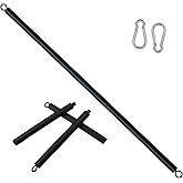 ENLAYER 41Inch Resistance Band Bar for Full Body Workout, Portable Detachable Pilates, with 2 Carabineer Clips, Black