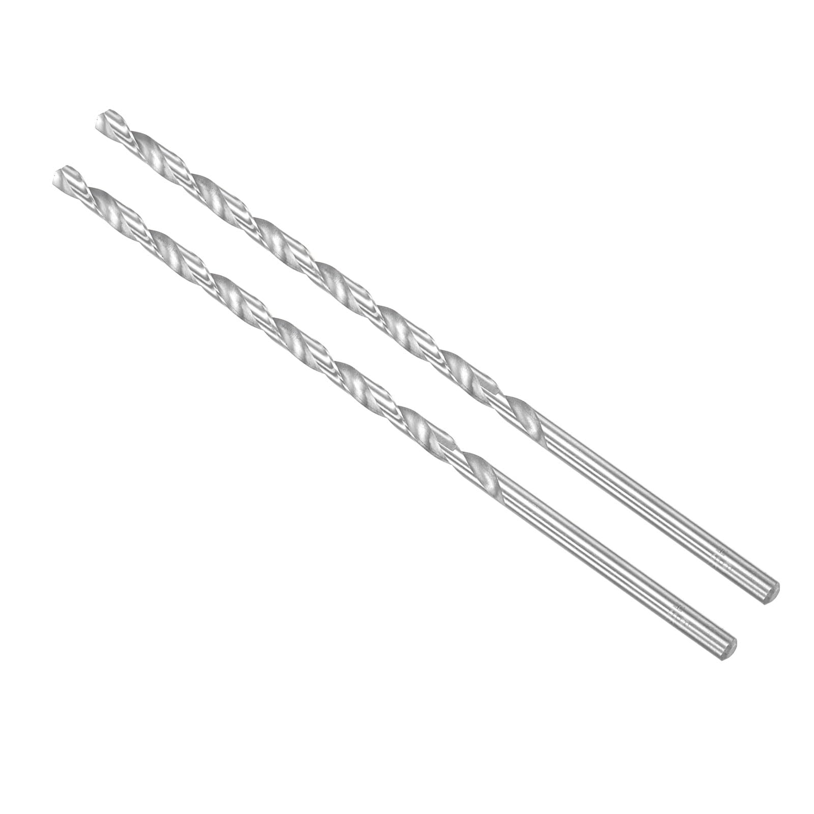 CoCud Extra Long High Speed Steel Twist Drill Bits, 6mm Diameter 250mm Length, Straight Twist Jobber Drill Bit - (Applications: for Metal Woodwork Plastic Aluminum), 2-Pieces