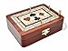 House of Cribbage - 2 Track - Wooden Cribbage Board/Box - Inlaid in Bloodwood/Maple Wood - Storage for Pegs & One Deck of Cards - 60 Points - Non Continuous