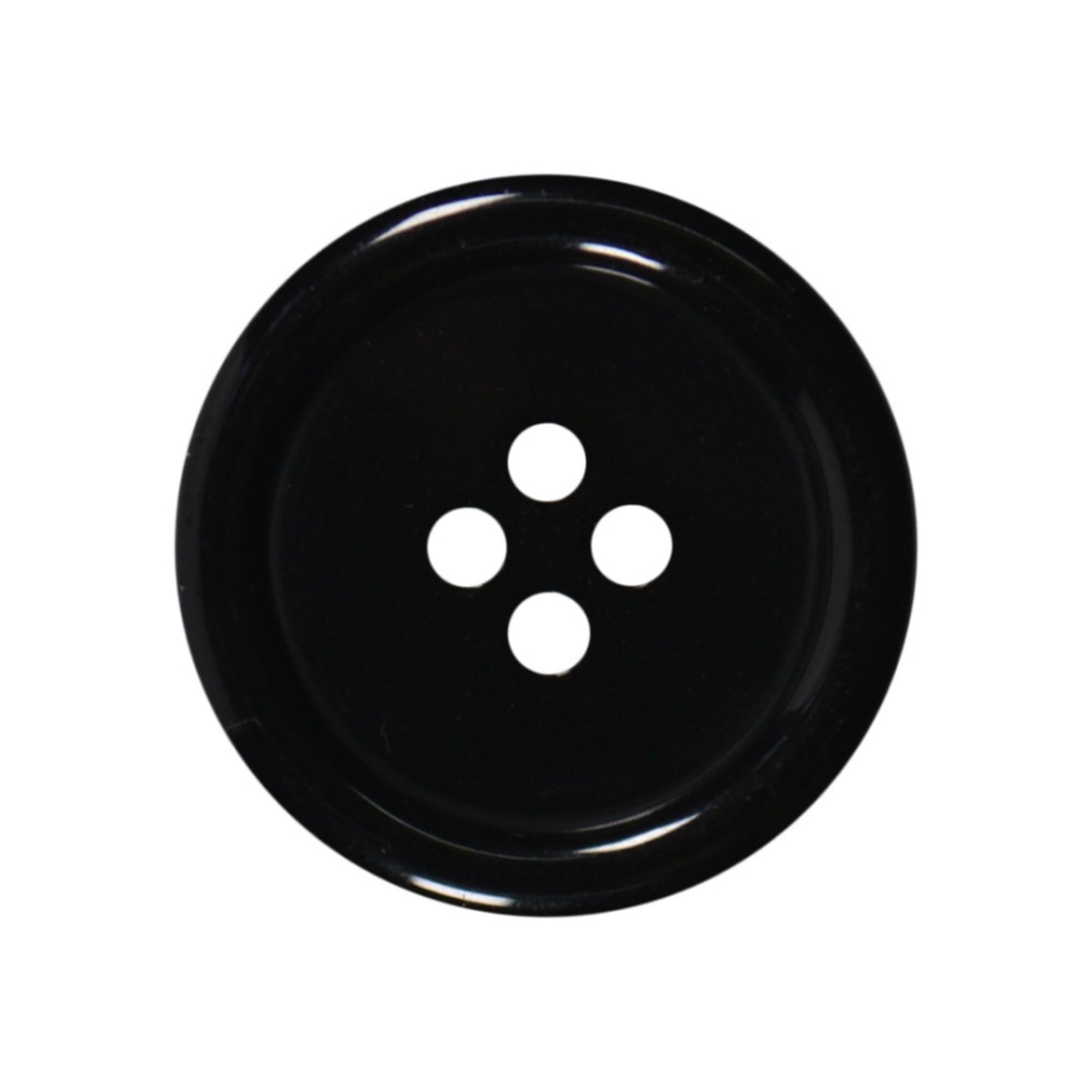 ​6 Pack Black 25mm Round Plastic Buttons with 4 Holes – Ideal for Coats, Jackets, Cardigans (40L)