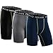 Neleus Men's 3 Pack Compression Short,047,Black,Grey,Navy Blue,US M,EU L