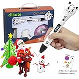 3D Pen for Kids - Dikale 05A (2018 Best Design) 3D Doodler Drawing Printing Pen with OLED Display, 2 Free PLA Filament, 20 Stencils, Best Birthday Festival Gifts and Toys for Boys, Girls &amp; Adults