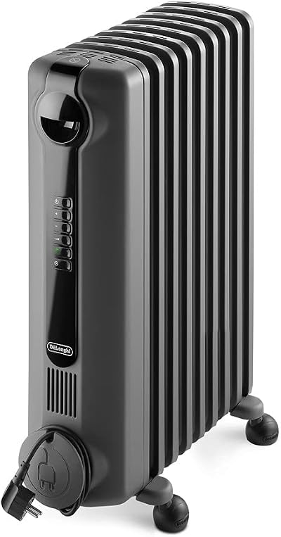De'Longhi Radia S 2000W Oil Filled Radiator Grey TRRS0920E.G up to 60m3