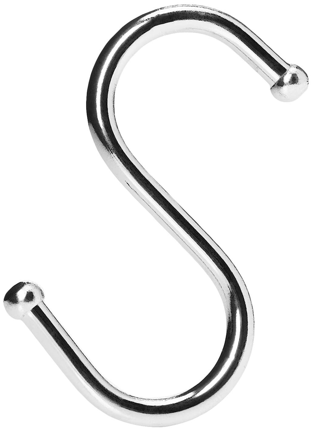 Merriway BH00067 (5 Pcs) Chromed Kitchen S-Hook, 75 mm (3 inch) - Pack of 5 Pieces