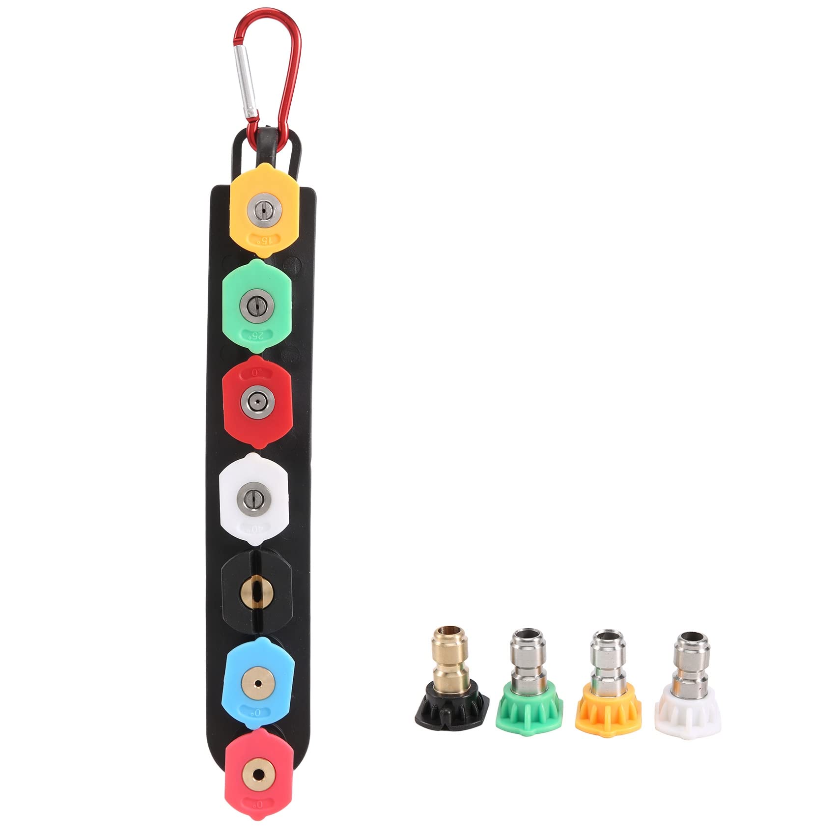 Yindhgdr Pressure Washer Nozzle Tips Set,Pressure Washer Attachments with Nozzle Holder 11 Nozzle Tips 1/4Inch Connector