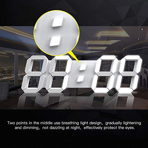 MSAFF 3D LED Digital Wall Clock with Remote Control, 15\