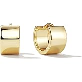 Pearich 14K Gold Filled Hoop Earrings,925 Sterling Silver Huggie Earrings Hoops Earrings Trendy Chunky CZ Pin Earrings Jewelry Gifts for Women