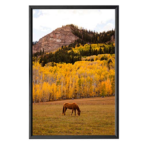 HAITIAN Snap Poster Frame for 24x36 Inch Poster, Front Open Wall Hanging Style, Durable Aluminum Profile, Color Black