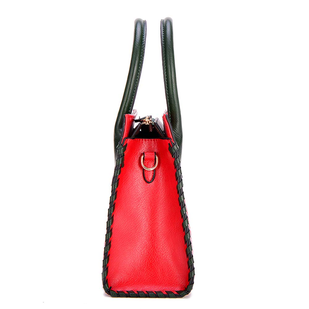 Ruiatoo Satchel Purses and Handbags for Women Classic Peony PU Leather Shoulder Bag Red