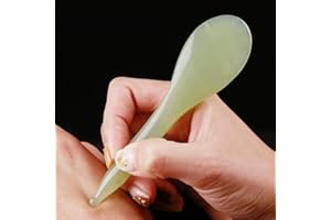 LEOSENSE Jade Manual Acupressure Gua Sha Beauty Pen- Natural Trigger Point Massage Therapy Tool-Real Jade Stone Reflexology Pressure Point Massager Tool for Full Body Relaxing Deep Tissue Pain Relief