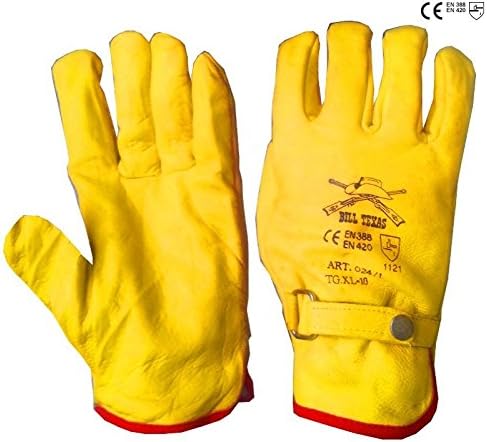 Guanti Da Lavoro In Pelle Invernali Felpati Imbottiti Antifreddo - Foto 5