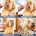 YOUTHINK Dog Grooming Scissors Kit, 7 in 1 Stainless Steel Fast Cut Pet Grooming Scissors Set Safety Round Tip Thinning Straight Curved Shear with Grooming Comb for Dog, Cat or Other Pet
