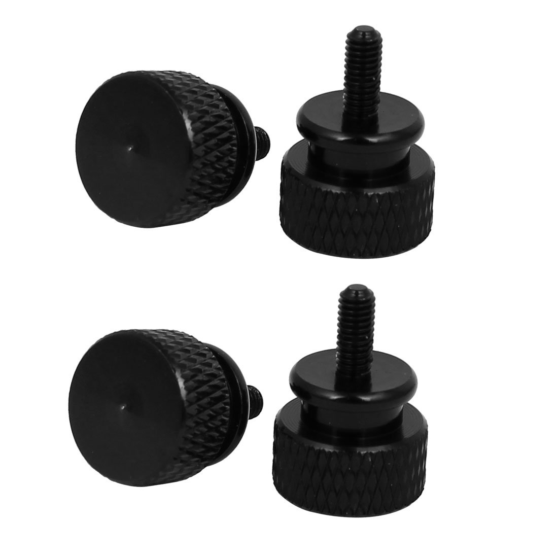 Sourcingmap Computer PC Case M3x7mm Aluminum Alloy Knurled Thumb Screws Black 4pcs