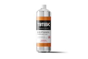TBTeek Bioethanol Fuel - Clean Burning, Smokeless Bio Ethanol Fuel for Indoor & Outdoor, Renewable Fire Fuel, 1 x 1 Liter