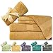 Weavely Towels - Gold Tan Bath Towel Set of 6 Piece, 100% Cotton Zero Twist Soft Luxurious and Highly Absorbent Hotel & Premium Spa Quality Towels 600 GSM 2X Bath Towels 2X Hand Towels 2X Wash Cloths