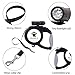 Nasus Retractable Dog Leash, 26ft Pet Walking Leash with 9 LED Detachable Flashlight for Medium Large Dog up to 100lbs, with Hand Grip One Button Brake & Lock and Hook (Black-N)