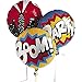 Fun Express Superhero Mylar Balloon 18 inch - City Scape and Comic Designs - Birthday Party Decor - VBS Vacation Bible School Supplies/Decor Set - 3 Pieces