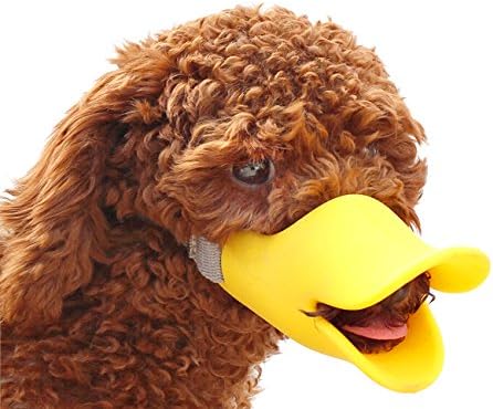 DomePet Cute Duck Mouth Shape Cover, Pet Anti Bite Anti-called Muzzle Masks, Yellow