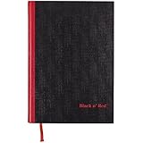 Black n' Red Casebound Hardcover Notebook, 11-3/4" x 8-1/4", Black/Red, 96 Ruled Sheets (D66174)