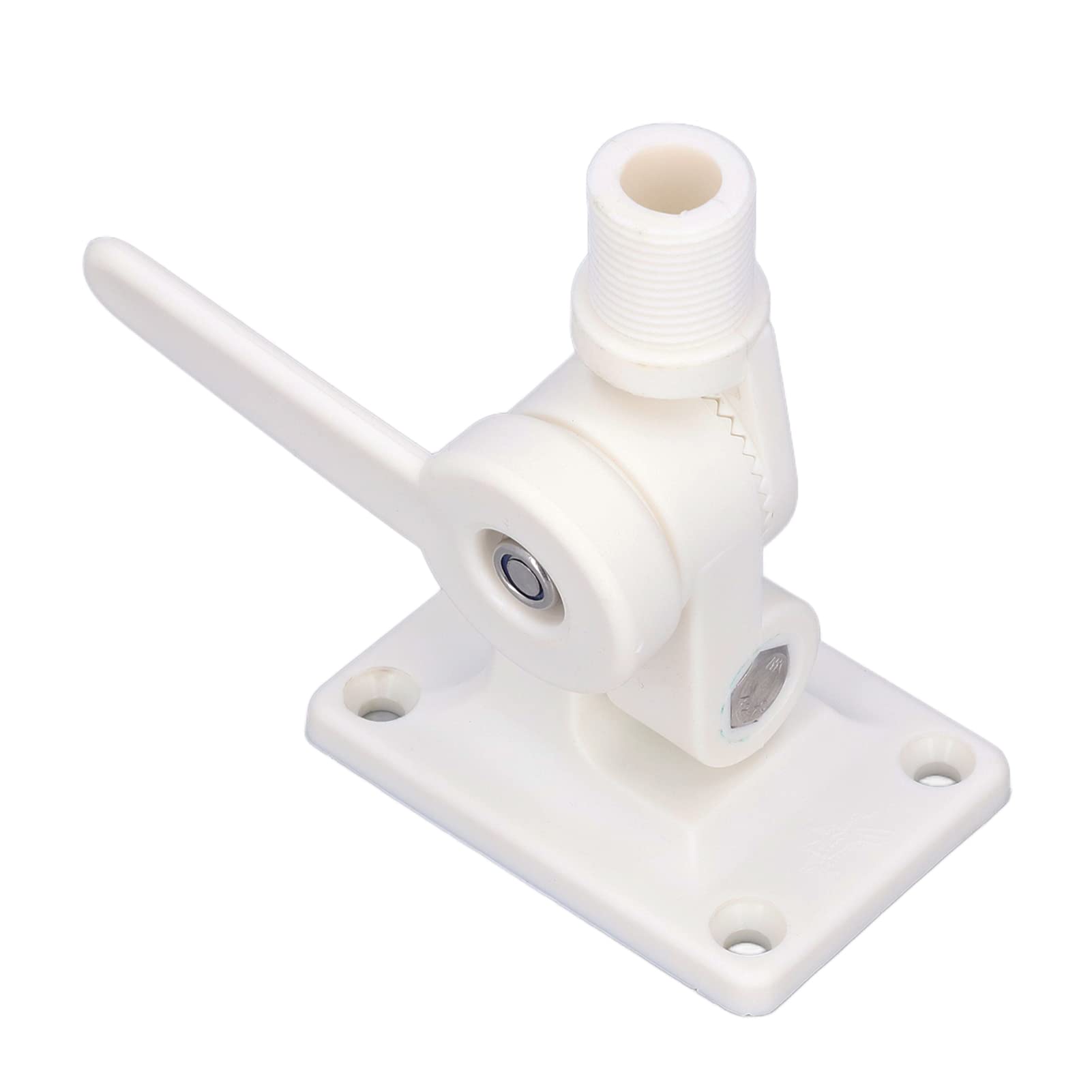 Qiilu Marine VHF Antenna Mount Marine Antenna Mount Adjustable Multifunctional ABS Dual Axis Ratchet Base for Boats
