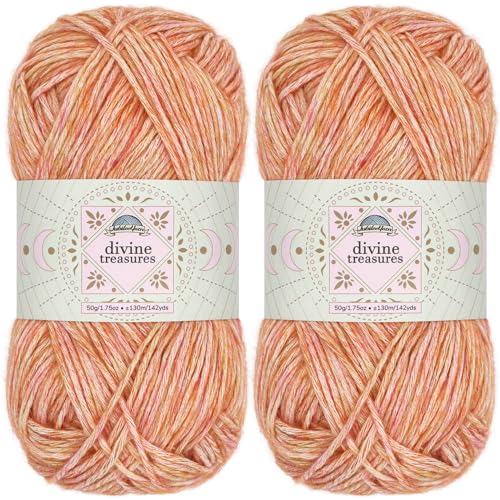 JubileeYarn Divine Treasures Yarn - 50g/Skein Fine Cotton Acrylic Blend - Gem of Kukulkan - 2 Skeins