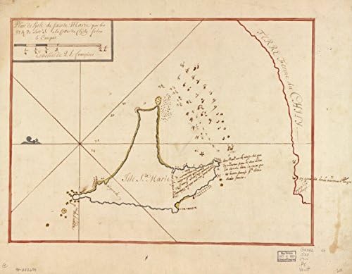 Map: 1700 Plan de l'isle de Sainte Marie par les 37 g. de lattd. S. à la cotte du Chily selon le compas|Chile|Coasts|Manuscript s|Pacific Coast|Pacific Coast Chile|Santa Maria Island Biobio|Santa Marí