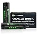 18650 Rechargeable Lithium Ion Batteries – EcoGear FX Long Lasting, High Performance 3.7V 3000mAh Li-ion 2 Pack with Protection Circuit Board (PCB) – (Only for LED Flashlights)