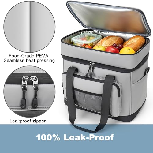 Youngoa Nevera Portatil, 40L Grande Doble Nevera Playa Plegable, Bolsa Térmica Isotermica Portátil e Impermeables para Picnic