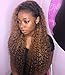 ANDRIA Lace Front Wigs Curly Wig Dark Root Ombre Red Brown Color Two Tone Synthetic Long Wigs Heat Resistant Fiber Hair Wigs for Black Women 26 Inch Honey Blond Wigs