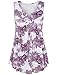 Messic Sleeveless Tunic Blouse, Women's Scoop Neck Floral Print A Line Loose Knit Flowy Tank Tops(X-Large,Violet)