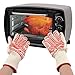 Premium Knitted Heat Resistant Gloves - Perfect Non-Slip Kitchen Cooking Oven Mitts - Professional BBQ Grilling Potholder 1 Pair (Cute White) (White)