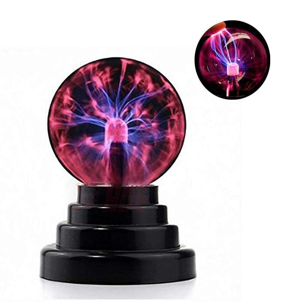 Rigrer Plasma Ball Magic, USB/Battery Power Glow Touch Sensitive Plasma Ball Lamp, Flashing Educational Toy for Kids, Sphere Lamp for Parties, Christmas, Room Decoration