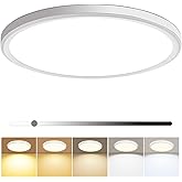 12 Inch LED Flush Mount Ceiling Light Fixture 28W 3200LM Dimmable 5 Color Temperature in One Super Slim Round Ceiling Lamp Lo