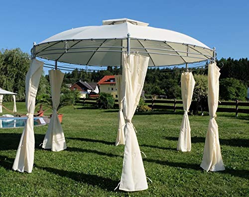 Eleganter Garten-Pavillon, 3.5 M Runde mit Dach 100% wasserdicht Double Top Zelt Hof Außen Markise Außen Freizeit Möbeln… – Bild 7