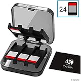 CamKix Game Storage Case Compatible with Nintendo Switch - Fits up to 24 Nintendo Switch Games - Protective Storage System - Game Card Organizer - Travel Container Box - Hard Shell with 24 Slots