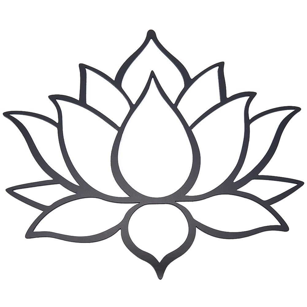 CREATCABIN Mandala Lotus Acrylic Mirror Wall Stickers Flower 3D Mirror Decals Black Mirror Art Mural Wall Stickers Decor Self-adhesion Removable for Living Room Bedroom Home 11.5 x10.2Inch