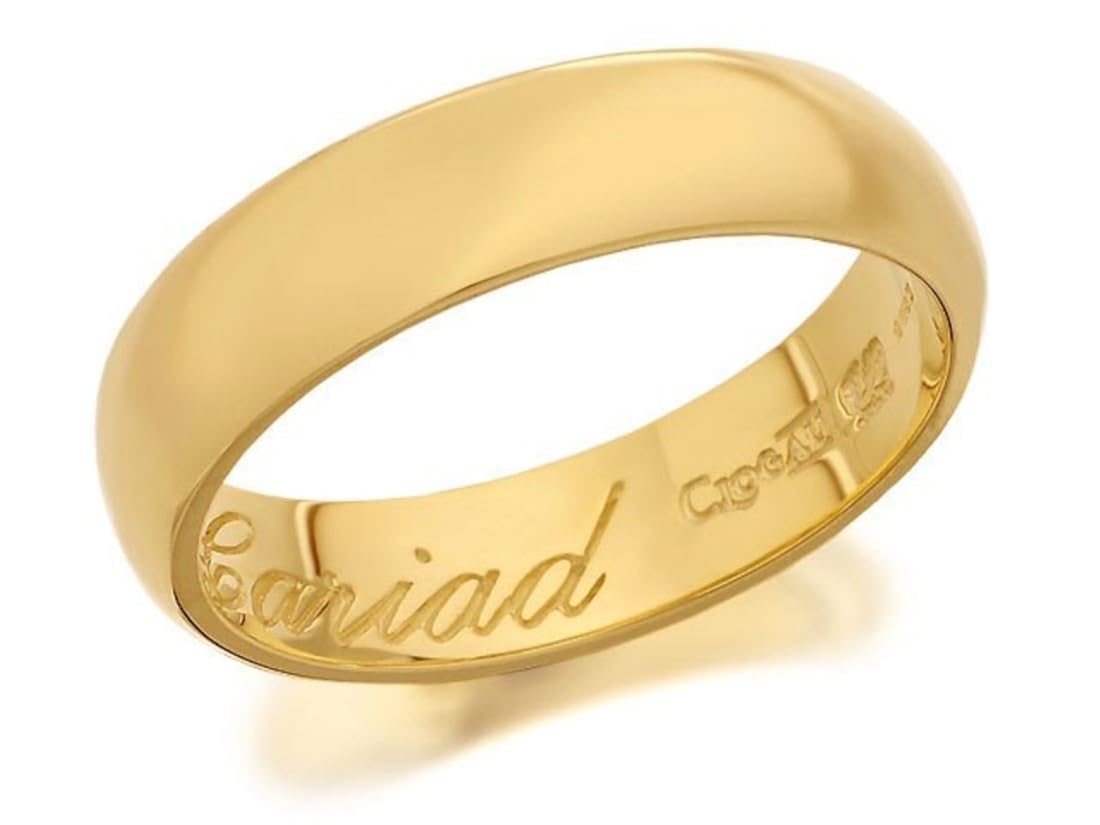 Clogau Mens Gents Jewellery 9ct Yellow Gold Cariad Windsor Wedding Ring
