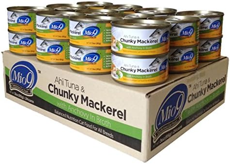 Mio9 Ahi Tuna And Chunky Mackerel Cat Food With Anchovy 3Oz Can, 24-Pack