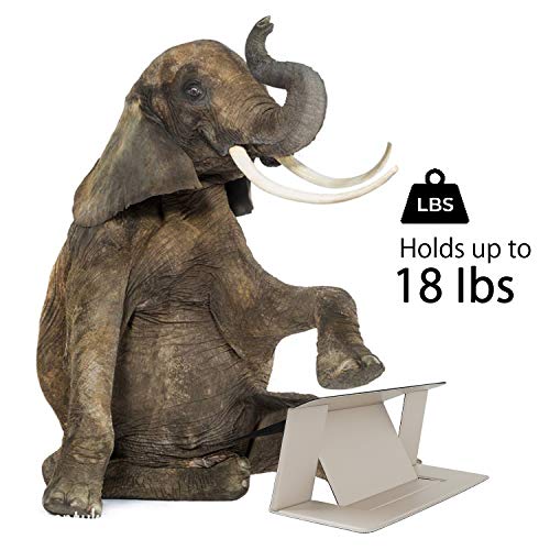 Invisible Laptop Stand Portable-RUCACIO Adhesive Laptop Kickstand Lightweight Stand Foldable Seamless Appendage of Computer Desktop Stand Holder Anti-Slide Fits Mac Book,Laptops,iPad, Tablet (Black)