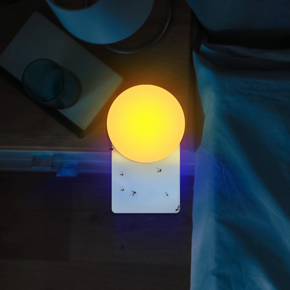 Flying Insect Trap Lamp for Indoor Use, Fruit Fly Catcher Trap with 10 pcs Sticky Pad for Fruit Flies, Flying Insect Killer Safe Bug Catcher Flying Gnat Trap for Home Use