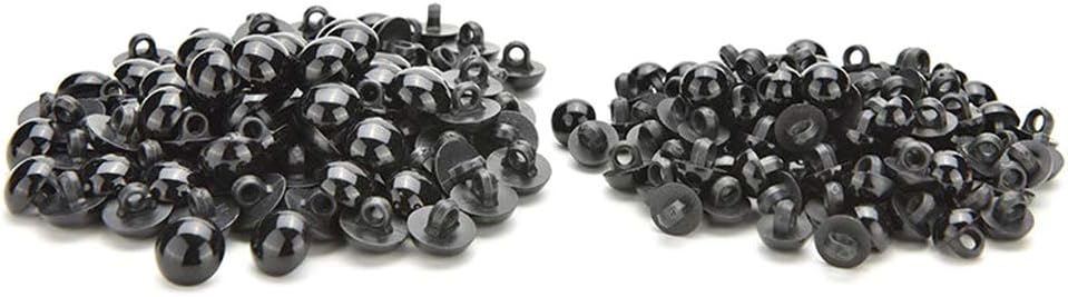 100pcs Lot Black Round Buttons Toy Eyes Mushroom Domed Sewing Buttons Kids Sweater Buckle Plastic Diy Animal Eyes Nose Eyes 9mm