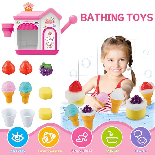 ROHSCE Bath Bubbles for Kids, Foam Pretend Ice Cream Toy Bath Bubble ...