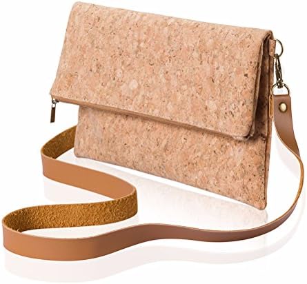 CrossBody Bag Clutch Shoulder Hand Bag Women Girl Small Zippers Pockets Coin Card Purse ECO Cork