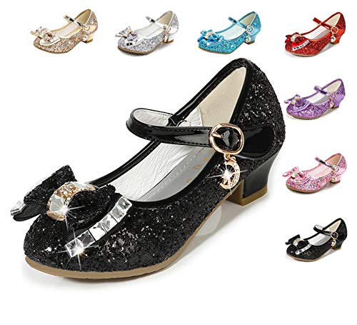 Cadidi Dinos Girls Dress Wedding Party Heel Mary Jane Princess Flower Shoes (Toddler/Little Kid/Big Kid) 13 M US Little Kid