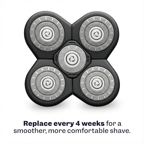 Freebird FlexSeries Electric Head & Body Hair Shaver - Mens Cordless Rechargeable Wet/Dry Skull Bald Head Back & Groin Waterproof Razor with Rotary Blades, Clippers, Nose Trimmer, Brush, Massager