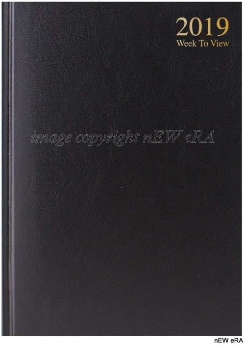 2019 A4 Week to View Diary - WTV A4 Planner Hardback Cover Casebound Black (3)
