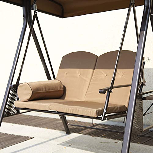 E_W__NWN 2 Seater Garten Schaukel Stuhl, Outdoor Indoor Canopy pulverbeschichtetem Stahl Cushioned Seaters, Innenhof… – Bild 6