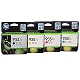 HP 934XL 935XL Ink Cartridges in Retail Packaging (1 Black, 1 Cyan, 1 Magenta, 1 Yellow)