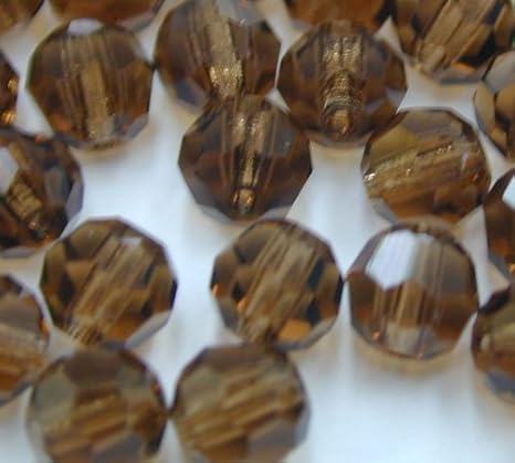Amazon Com Unit Cost 6 5 One Piece 7 Pieces Dark Brown 1 Bag Czech Glass Preciosa Round Cut 4mm Smoked Topaz Japan Import Kitchen Dining