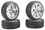 Team Associated 2407 8-Spoke Chrome Wheels and Tires NTC3 4